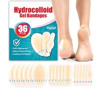 Viybtue 36 hydrocolloid bandages for blisters: bladder bandages on the feet, prevention and repair of blisters, waterproof pads for blisters on the heel, toes and feet.
