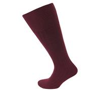 Viyella Mens Plain Ribbed Mulberry Wool Half Hose Sock