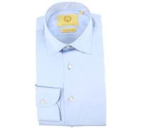 Viyella Plain Tailored Fit Cotton Formal Long Sleeve Mens Shirt (UK, Neck, 15.5, Regular, Regular, Light Blue)