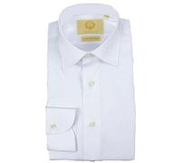 Viyella Plain Tailored Fit Cotton Formal Long Sleeve Mens Shirt (UK, Neck, 15, Regular, Regular, White)