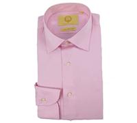 Viyella Plain Tailored Fit Cotton Formal Shirt (UK, Neck, 15, Regular, Regular, Pink)