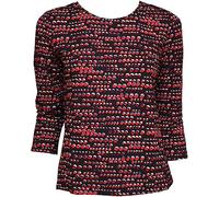 Viyella Round Neck Navy & Red Spot Print 3/4 Sleeve Jersey Top