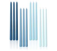 Viyffo 12 Inch Taper Candles, 12 Pack Blue-Unscented, Dripless Design- Long Tall Tapered Candlesticks for Wedding, Dinner, Holiday, Party, Home Decor Natural Color Series