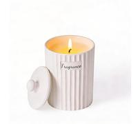 Viyffo Sandalwood & Rose Scented Candle, Natural Soy Wax with Essential Oils, White Ceramic Jar, Long Lasting Aromatherapy Candle for Relaxation, Spa, Meditation, Home Fragrance & Luxury Gift