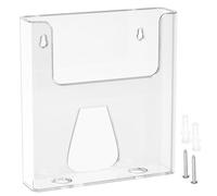 Viymgit A4 Wall Mounted Document Holder, Clear Portrait Magazine File Stand for Brochures, Menus, Leaflets & Literature File Letter Paper Display