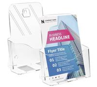 Viymgit A5 Portrait Leaflet Holder, 2-Pack Clear Acrylic Brochure Display Holder, Wall Mount/Countertop Single Pocket Dispenser for Literature, Booklet, Flyer & Menu