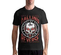 ViyoK Falling in Reverse-Straight to Hell Men's Comfortable Short Sleeve Music Band T-Shirts Shirt S Black M