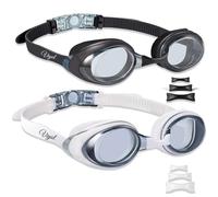 Viyol Swimming Goggles 2 Pack Anti-fog Anti-UV Silicone Swim Goggles Adult Women Men Youth Kids Child (Black & White)
