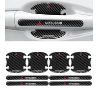 VIYOLI 8 Pieces Car Door Handle Protectors, for Mitsubishi ASX Outlander Pajero Carbon Fiber Car Door Handle Stickers, Car Door Cup Handle Paint Scratch Protector