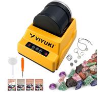 VIYUKI Professional Rock Tumbler Kit Includes Rough Gemstones, 4 Polishing Grits, Jewelry Fastenings,Operating Instruction, Great Stem Science Kit