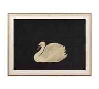 VIYYIEA Framed Wall Art for Living Room, Swan Art Canvas Prints, Vintage Home Decor, Animals Painting Picture, Bathroom Wall Decor Gifts for Friends or Family - 16L x 12W