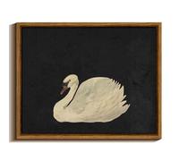 VIYYIEA Framed Wall Decorations Vintage Canvas Wall Art, Grace Swan Art Painting Pictures Rustic Bathroom Wall Decor, Farmhouse Wall Decor for Living Room, Bedroom, Office Decor, Zwaan