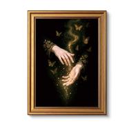 VIYYIEA Vintage Gold Framed Wall Art for Living Room, Wizard Canvas Prints Home Decor, Magical Painting Picture, Bedroom Wall Decor Gifts for Friends or Family -【The Magic Hands】-(10L x 8W)