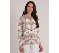 VIZ-A-VIZ Floral Jacquard Button Up Cardigan - 18/20