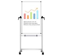 VIZ-PRO Double-Sided Magnetic Revolving Mobile Whiteboard, 60 x 120 cm