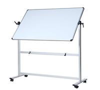 VIZ-PRO Double-Sided Magnetic Revolving Mobile Whiteboard, Aluminium Frame & Stand,W1500xH900mm