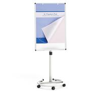 VIZ-PRO ECO Magnetic Mobile Whiteboard, 90 X 60 cm, Easel Flipchart Stand Rolling Dry Erase Board with Paper Pads