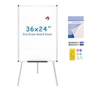 VIZ-PRO Flip Chart Whiteboard 90 x 60 cm, Magnetic Whiteboard with Stand