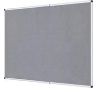 VIZ-PRO Large Fabric Bulletin Board, Notice Board Felt Grey, 180 X 120 cm