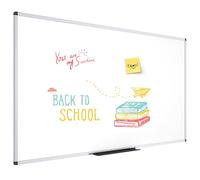 VIZ-PRO Large Whiteboard 150 x 120 cm, Dry Erase White Board with Pen Tray & Silver Aluminium Frame, Dry Wipe Writing Surface for Wall, School Office and Home