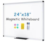 VIZ-PRO Magnetic Dry Erase Whiteboard with 2 Markers, 60 x 45 cm