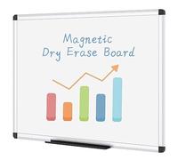 VIZ-PRO Magnetic Whiteboard with Silver Aluminium Frame, 110 x 75 cm