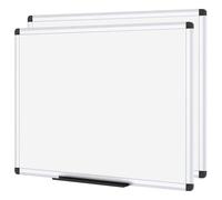 VIZ-PRO Magnetic Whiteboard with Silver Aluminium Frame, 90x60 cm, 2 Pack