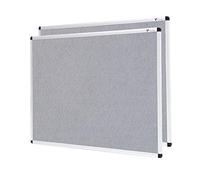 VIZ-PRO Notice Board Felt Grey, 2 Pack, 120x90cm, Silver Aluminium Frame