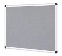 VIZ-PRO Notice Board Felt Grey, Silver Aluminium Frame, 120 X 90 cm