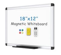 VIZ-PRO Small Magnetic Dry Erase Whiteboard with 2 Markers, 45 x 30 cm