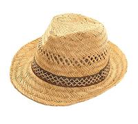 viz-uk wear 100% Straw Unisex Summer Trilby HAT (57cm)