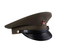 viz-uk wear Original USSR Soviet Russian Army Officer Visor Cap Hat With Red Star (56)
