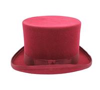 viz-uk wear Quality 100% Wool Hand Made Wedding Event Felt Top Hat 13 Colours Available Maroon
