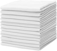 Vizag Men’s White Cotton Handkerchiefs - 100% Soft Cotton Hankies - Large 22x22 Pocket Squares for Men - Washable Reusable wedding Gift Set - Gents Multipack Handkerchiefs
