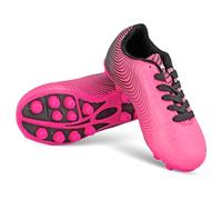 VIZARI Stealth FG Football Boots - Firm Ground Football Shoes for Boys & Girls - Durable Kids Soccer Trainers for Outdoor Training & Match Play Pink Black