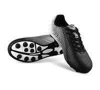 VIZARI Stealth FG Football Boots - Firm Ground Football Shoes for Boys & Girls - Durable Kids Soccer Trainers for Outdoor Training & Match Play Black White