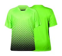 VIZARI Ventura Short Sleeve Goalkeeper Goalie Jersey - Moisture-Wicking, Lightweight, and Sublimated Design for Soccer Keepers Both Youth and Adults | Neon/Green Black Size Adult Small