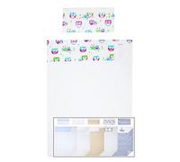 Vizaro - 3 Piece Bedding Set of Sheets for COT 60x120cm - Pure Premium Cotton - Made in EU - OekoTex - Safe for Babies - C. Little Owls