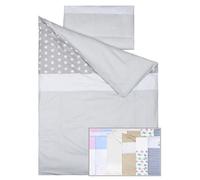 Vizaro - Duvet Cover Bedding Set - COT 60x120cm - Pure Premium Cotton - Dim. 90x120cm, 30x60cm - Made in EU - OekoTex - Safe for Babies - C. Polka Dots and Stripes