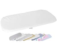 Vizaro - Fitted sheet for pram carrycot mattress - Children's pushchair 70-80 x 30-35 cm - 100% cotton - Made in EU, OekoTex - C. White polka dots. White embroidery