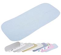 Vizaro - Fitted Sheet for Pram Carrycot Mattress - Children's Pushchair 70-80 x 30-35 cm - 100% Cotton - Made in EU, OekoTex - C. White Polka Dots Blue And White