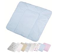 Vizaro - Padded Changing Mat 70x75 cm - Pure Premium Cotton - Made in EU - OekoTex - Safe for Babies - C. Blue and White