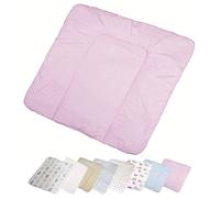 Vizaro - Padded Changing Mat 70x75 cm - Pure Premium Cotton - Made in EU - OekoTex - Safe for Babies - C. Pink and White