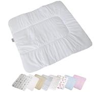 Vizaro - Padded Changing Mat 70x75 cm - Pure Premium Cotton - Made in EU - OekoTex - Safe for Babies - C. White Lace