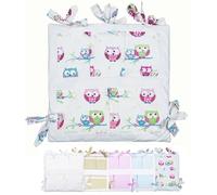 Vizaro - Pocket Cot Tidy (Padded) - Pure Premium Cotton - Made in EU - OekoTex - Safe for Babies - C. Little Owls