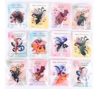 VIZAUZIE Valentines Cards for Kids School - 36 Sets Dragon Valentine Day Cards & Plastic Dragon Figures for Classroom Exchange Gifts Class Boys Girls