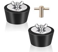 Vizava 2 Pack Rubber Pool Winter Plugs with One T-Handle 1.5" - 2" Pool Winterizing Plugs with Stainless Steel Screws Pool Return Jet Plug Inground & Above Ground Skimmer Plug for Pools