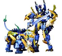 VizBrou 2 in 1 Mech Building Blocks Action Figure Toys, 525 PCS Black Tortoise Transforming Robot Building Set, Home Office Display for Adults Boys Ages 6+