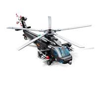 VizBrou Assault Eagle Helicopter Building Blocks Set, 526 PCS Military Army Airplane Rotorcraft Model Kit with Soldier Figures for Display, Hawk Plane Construction Kit, Gift for Adults