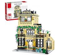 VizBrou City Coffee Building Blocks Set, Cafe Shop Street View Construction Model Kit Modular Architecture Toys Home Decor for Adults, Boys, Girls Ages 6+, 1443 PCS